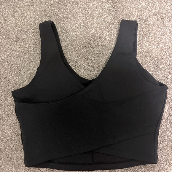 Black Workout Bra Top with Crisscross back - Picture 2 of 2